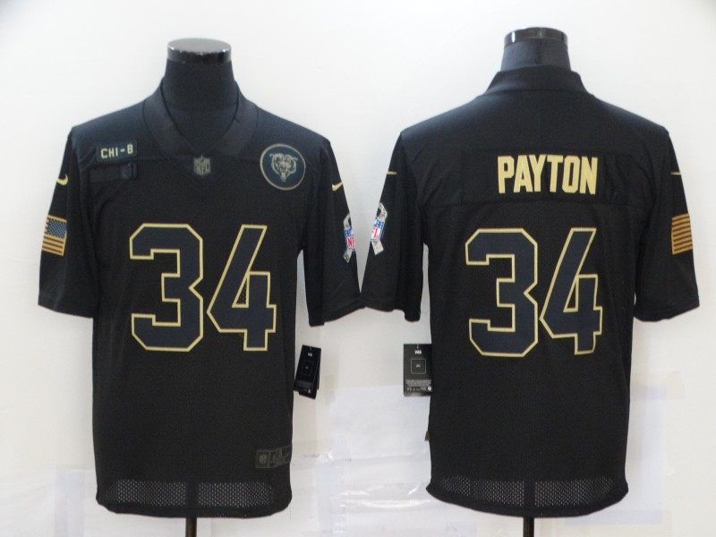 Men's Chicago Bears #34 Walter Payton Black Jersey